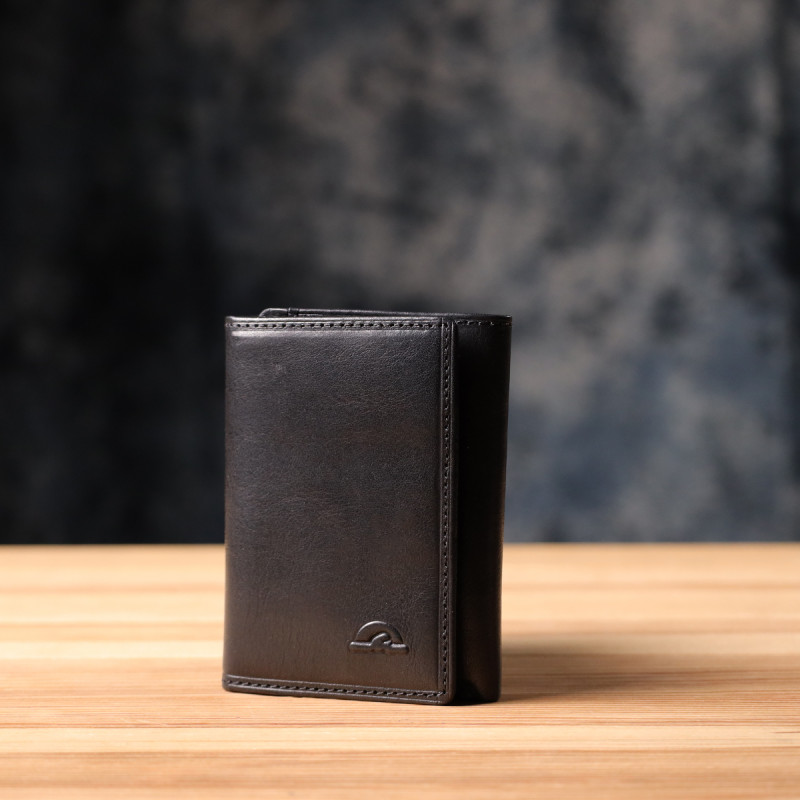 Небольшой бумажник для мужчин из глянцевой натуральной кожи Tony Perotti _ ( nero) Черный