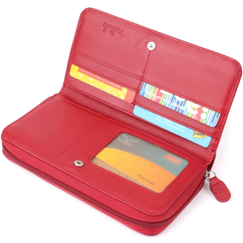 Місткий жіночий гаманець з натуральної шкіри Tony Perotti _ ( rosso) Червоний