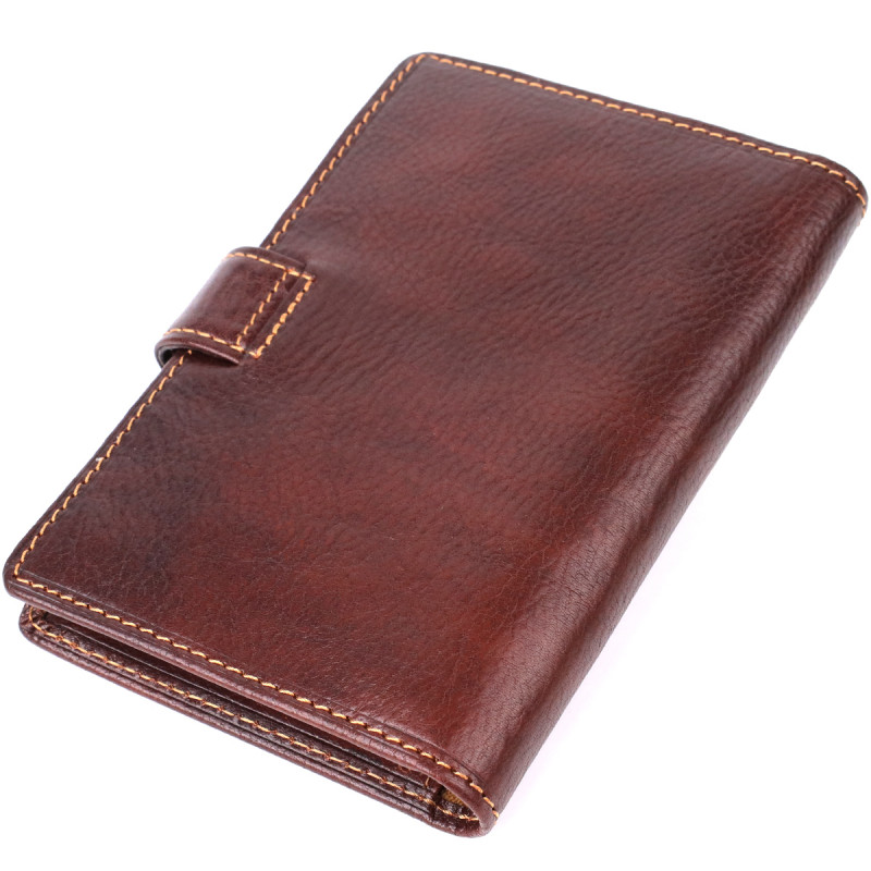 Обложка на документы из зернистой натуральной кожи Tony Perotti _ (A moro) Коричневый