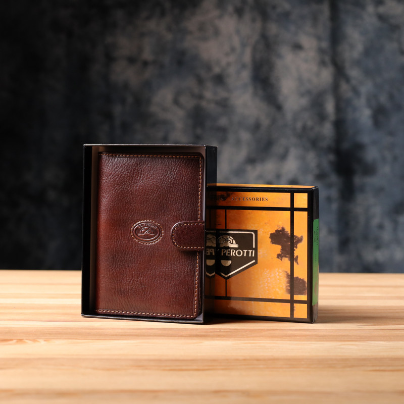Обложка на документы из зернистой натуральной кожи Tony Perotti _ (A moro) Коричневый