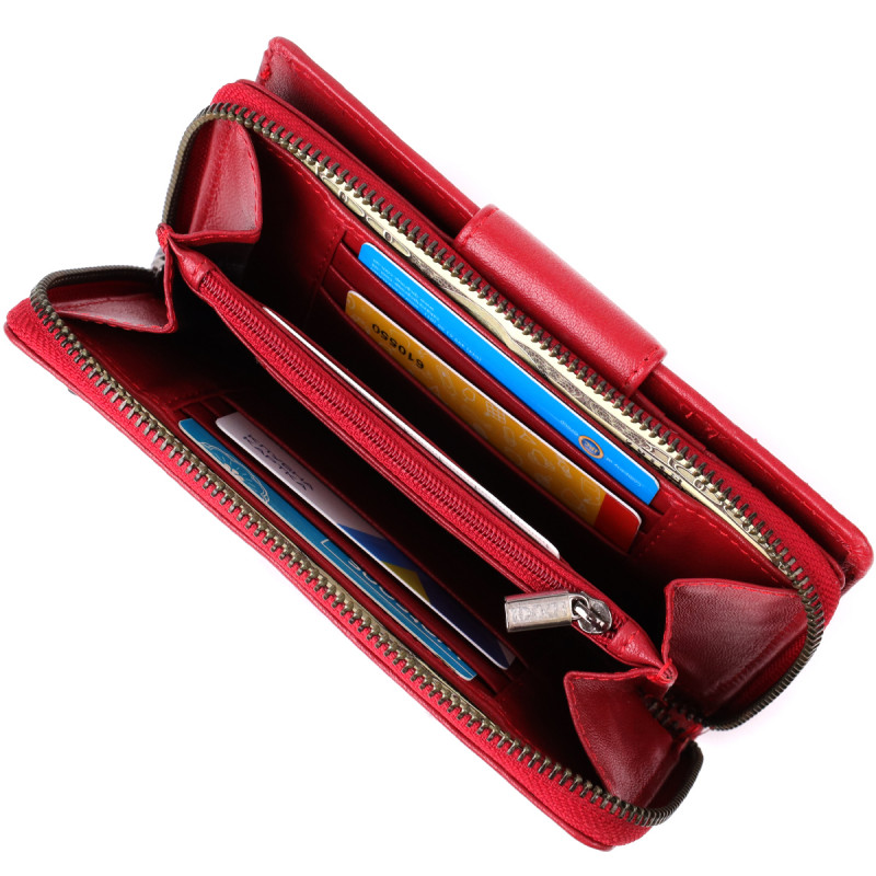 Женский вертикальный кошелек из натуральной кожи Tony Perotti _ ( rosso) Красный