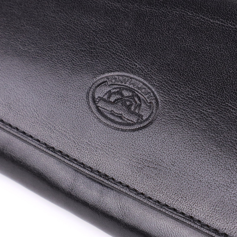 Стильный женский горизонтальный кошелек из глянцевой натуральной кожи Tony Perotti _ ( nero) Черный