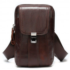 Сумка компактна чоловіча шкіряна Vintage Коричнева