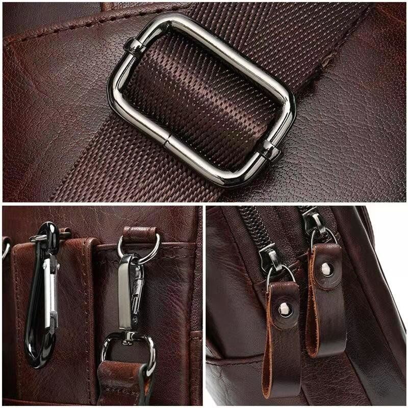 Сумка компактна чоловіча шкіряна Vintage Коричнева