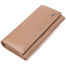 Женский кожаный кошелек для карт купюр и монет CANPELLINI Бежевый