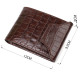 Фактурный мужской бумажник из натуральной кожи с тиснением под крокодила с интересной застежкой BOND Коричневый