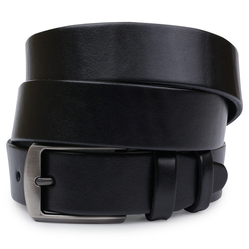 Класичний шкіряний ремінь для чоловіків Vintage Чорний