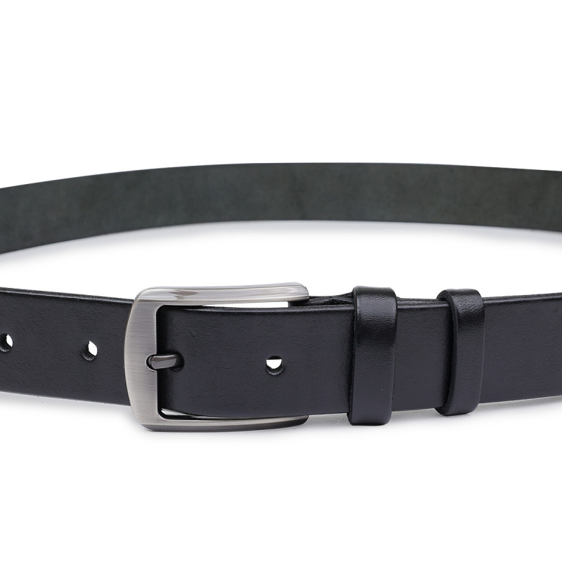 Класичний шкіряний ремінь для чоловіків Vintage Чорний