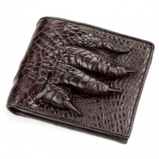Портмоне CROCODILE LEATHER из натуральной кожи крокодила Коричневое