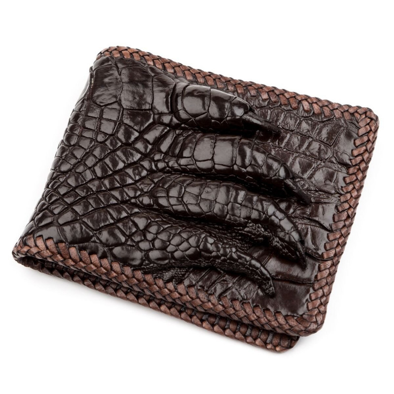 Портмоне CROCODILE LEATHER из натуральной кожи крокодила Коричневый