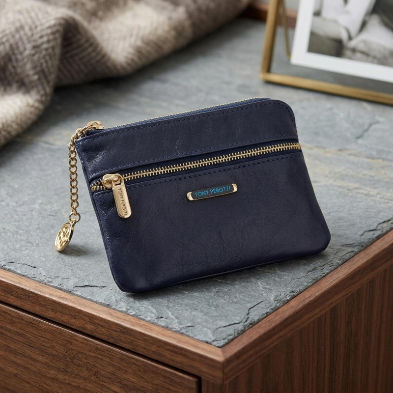 Жіноча кредитниця Tony Perotti натуральна шкіра Topkapi navy () Темно-синя