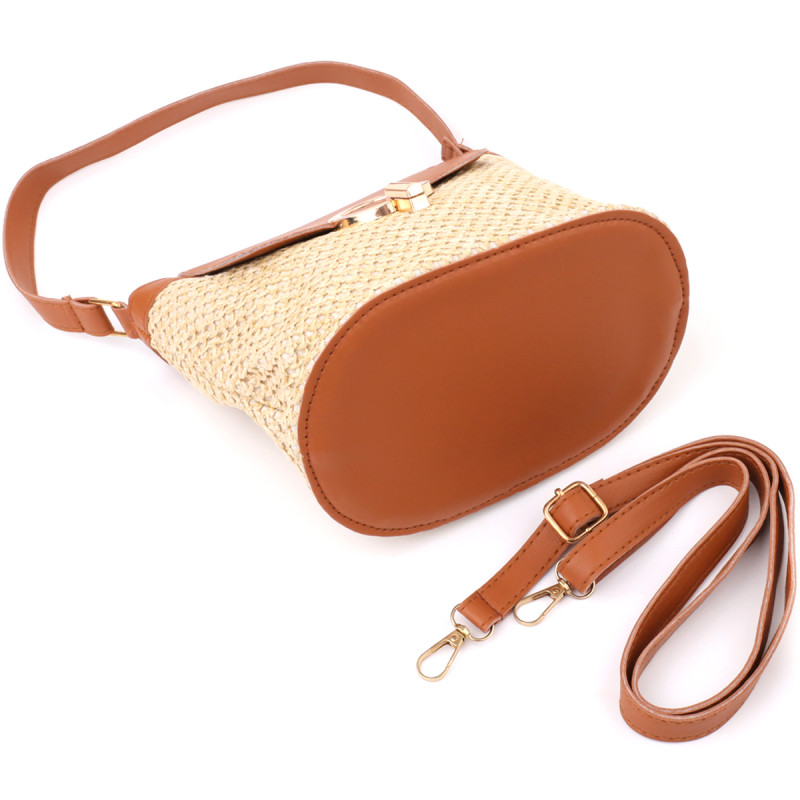 Летняя женская сумка из качественного текстиля Vintage sale_ Коричневый