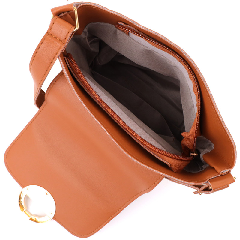 Летняя женская сумка из качественного текстиля Vintage sale_ Коричневый