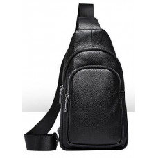 Сумка з зернистої шкіри через плече Vintage Чорна