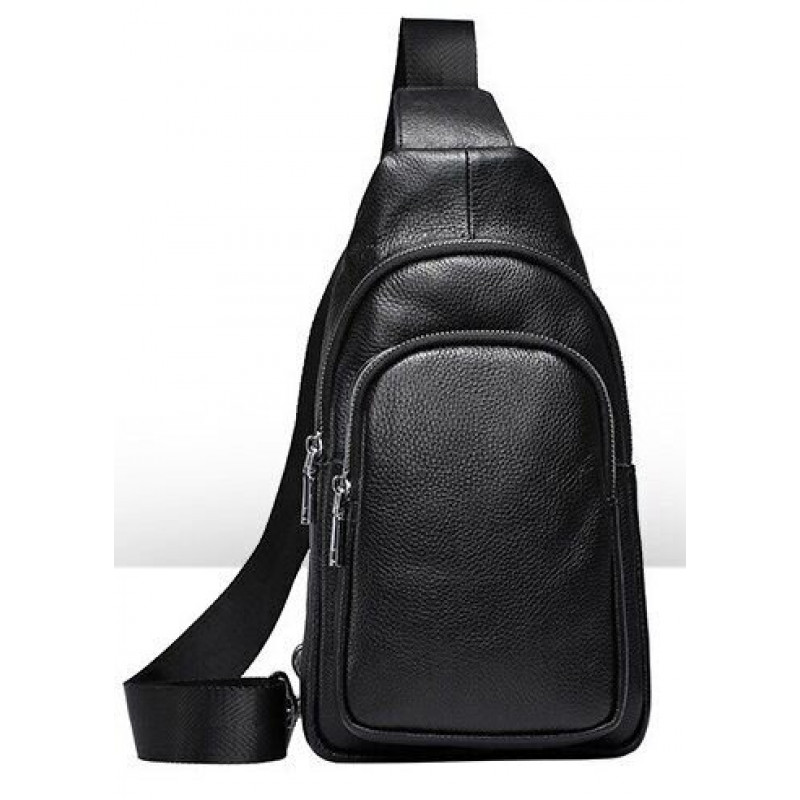 Сумка з зернистої шкіри через плече Vintage Чорна