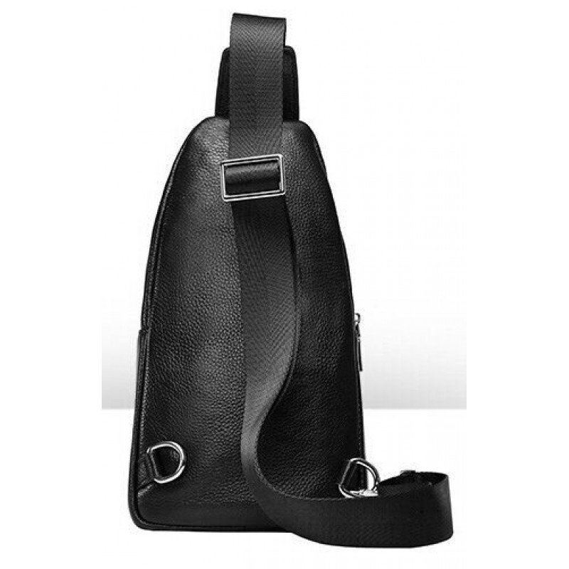 Сумка з зернистої шкіри через плече Vintage Чорна