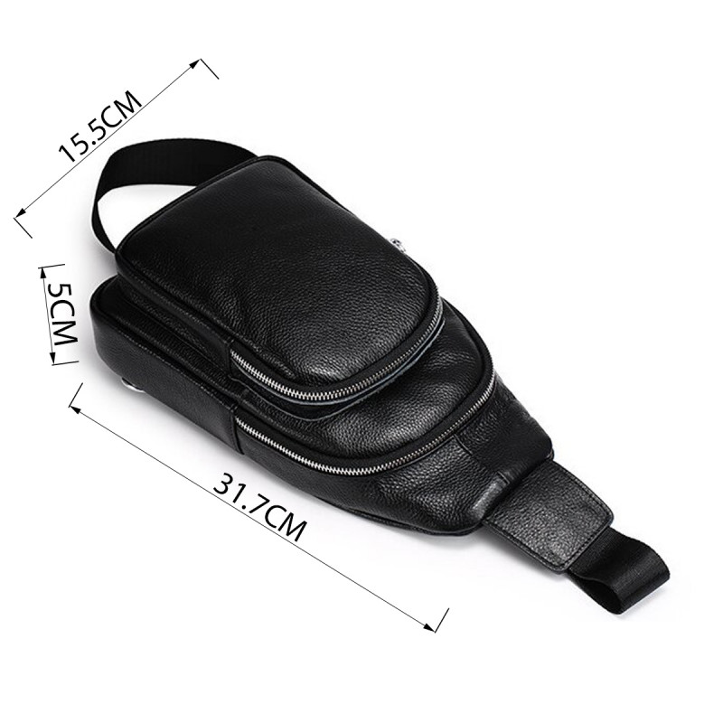 Сумка з зернистої шкіри через плече Vintage Чорна