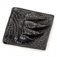 Кошелек мужской CROCODILE LEATHER из натуральной кожи крокодила Черный