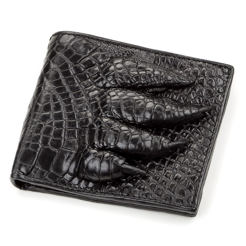 Кошелек мужской CROCODILE LEATHER из натуральной кожи крокодила Черный