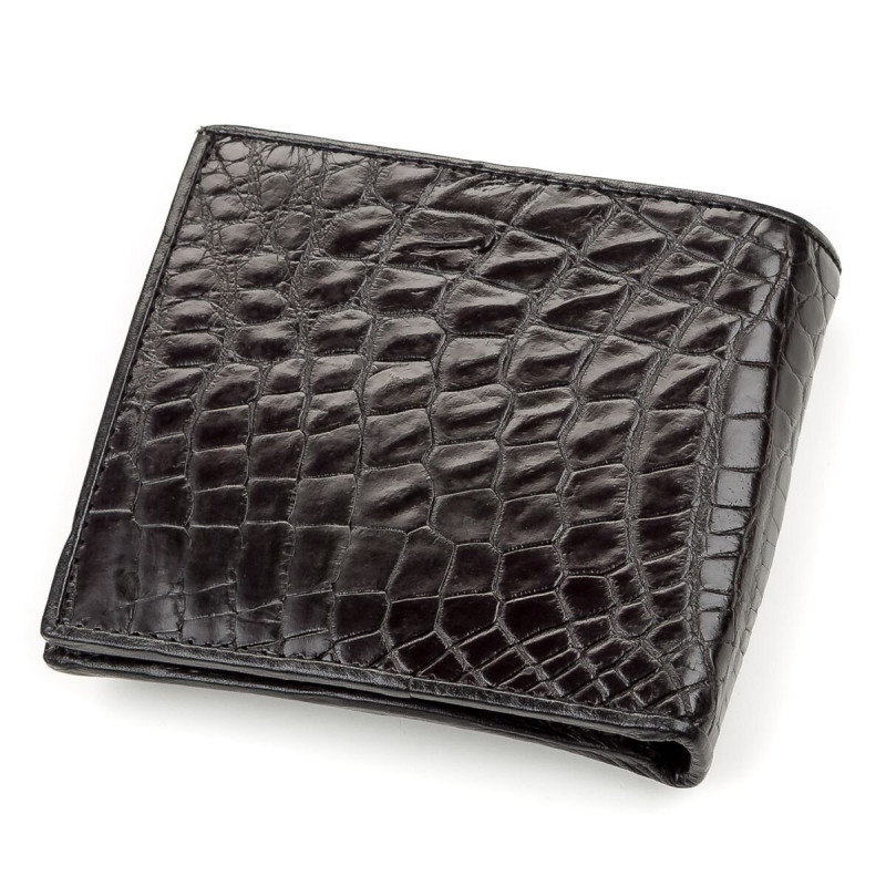 Кошелек мужской CROCODILE LEATHER из натуральной кожи крокодила Черный