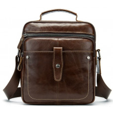 Сумка мужская гладкая Vintage Коричневая