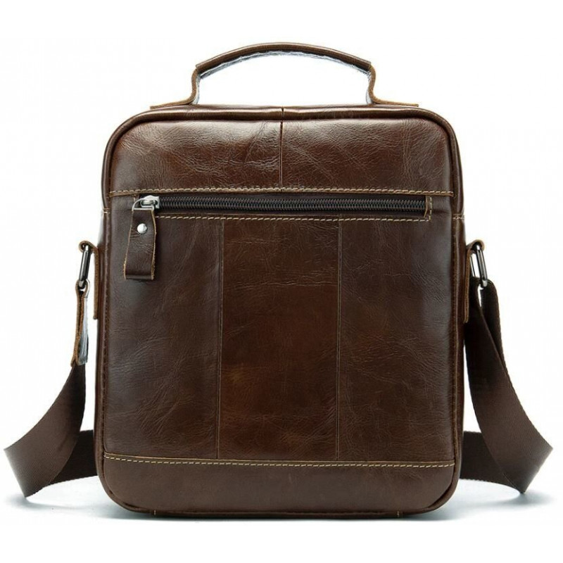 Сумка мужская гладкая Vintage Коричневая