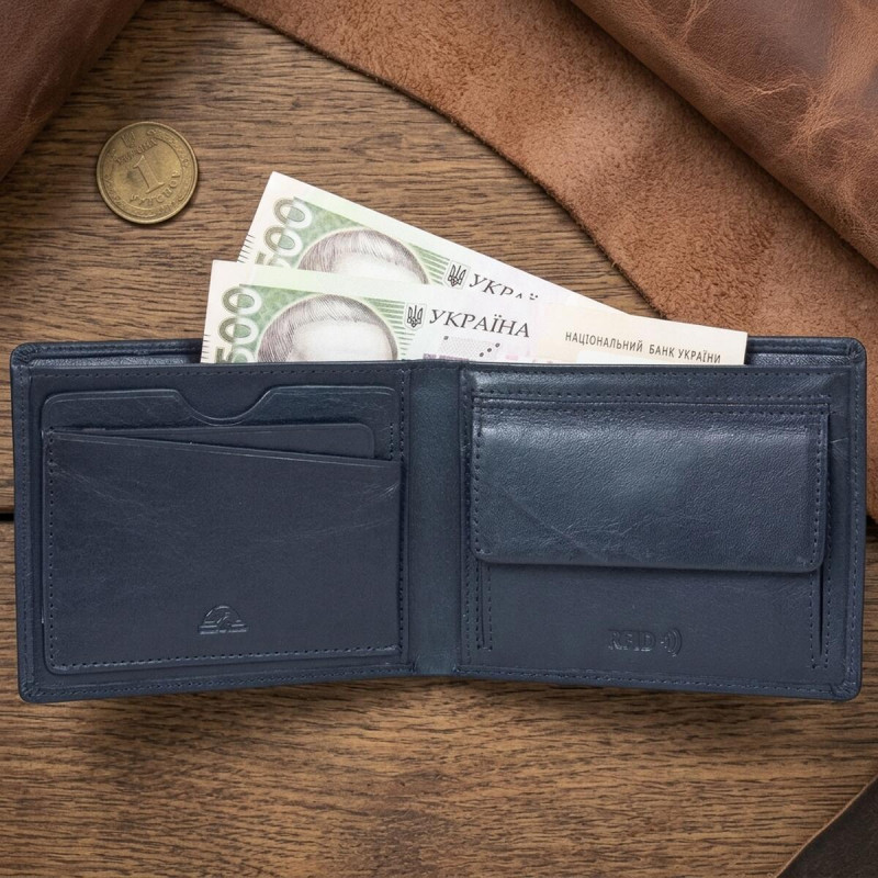 Чоловіче портмоне Tony Perotti Newcontatto +rfid () Темно-синє