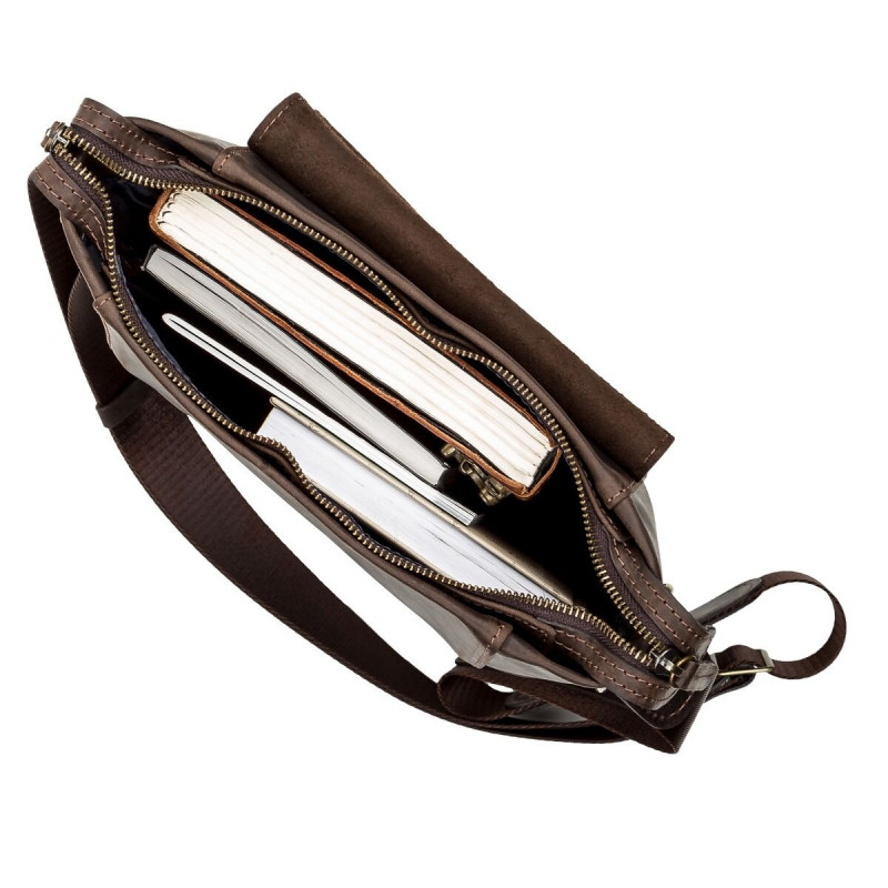 Сумка мужская SHVIGEL кожаная Коричневая