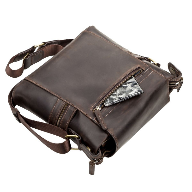 Сумка мужская SHVIGEL кожаная Коричневая