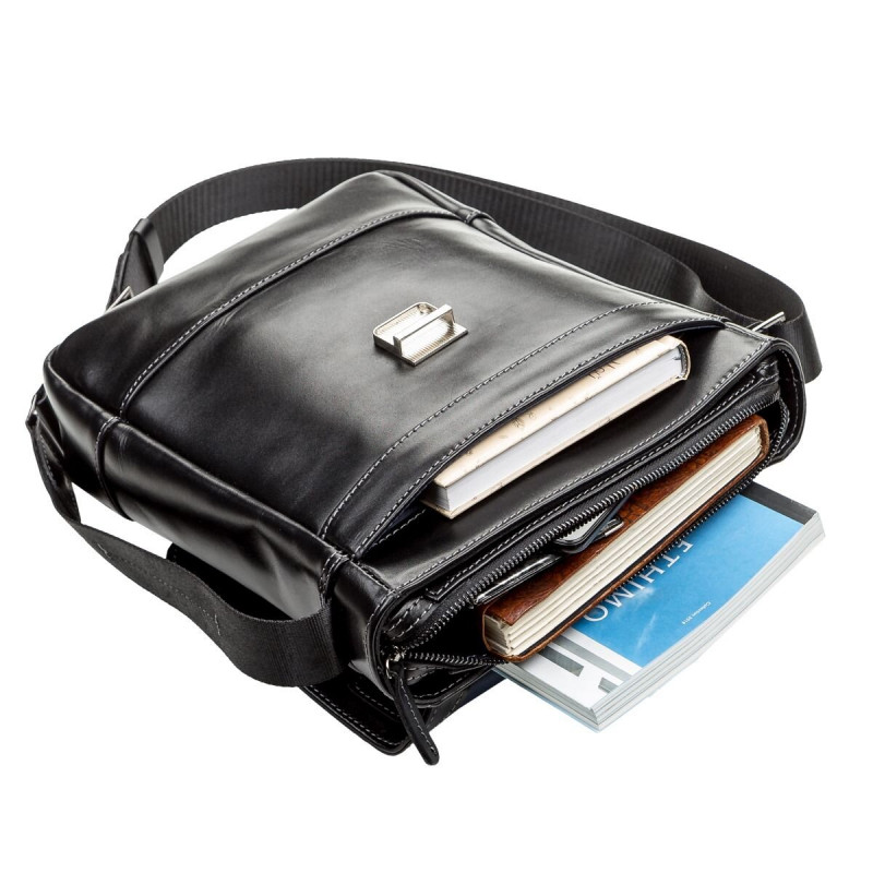 Сумка мужская SHVIGEL кожаная Черная