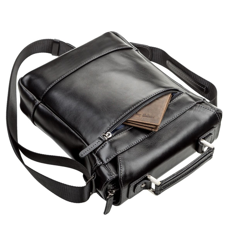 Сумка мужская SHVIGEL кожаная Черная