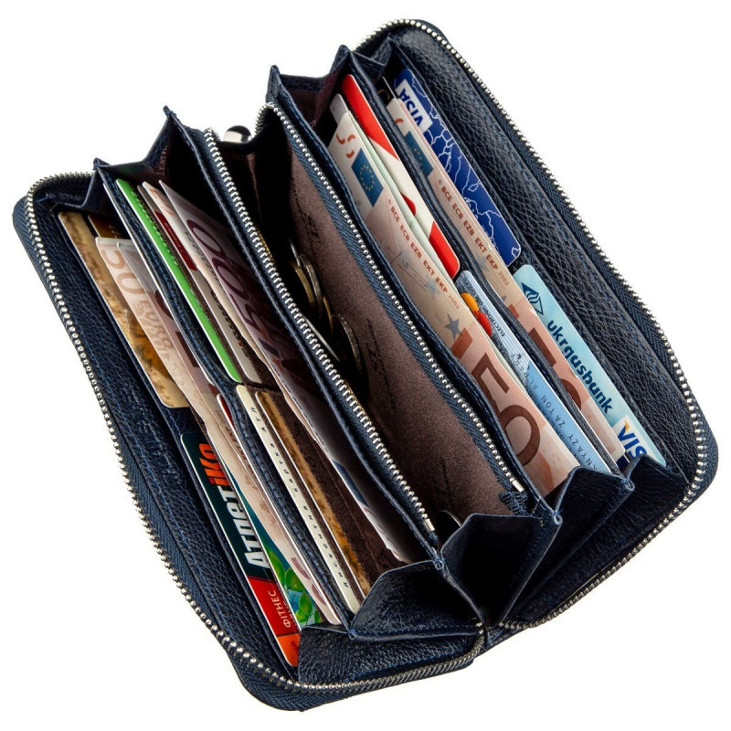 Вертикальный женский кошелек-клатч ST Leather Синий