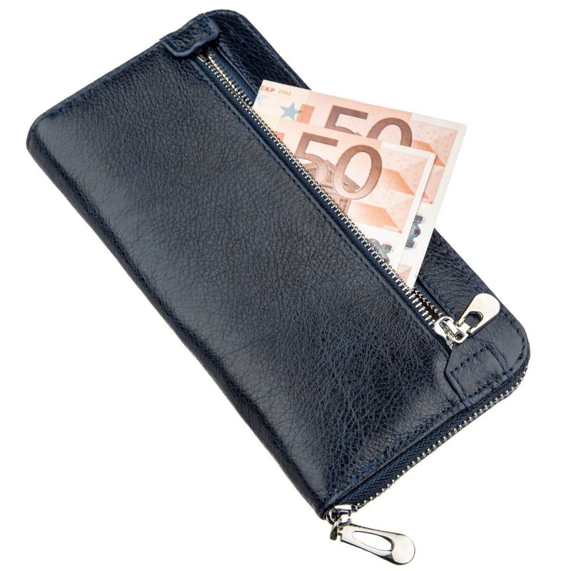 Вертикальный женский кошелек-клатч ST Leather Синий