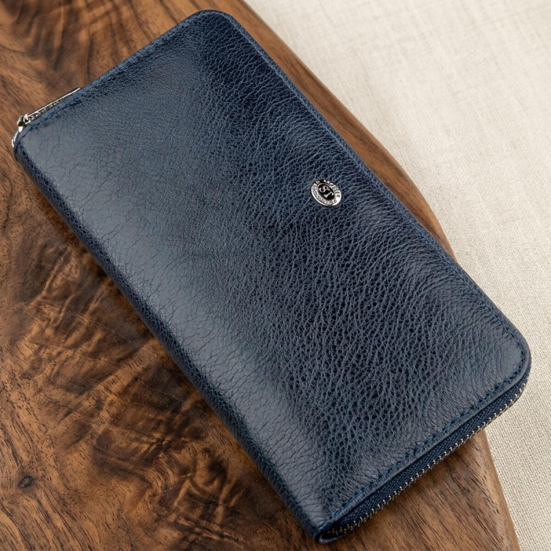 Вертикальный женский кошелек-клатч ST Leather Синий