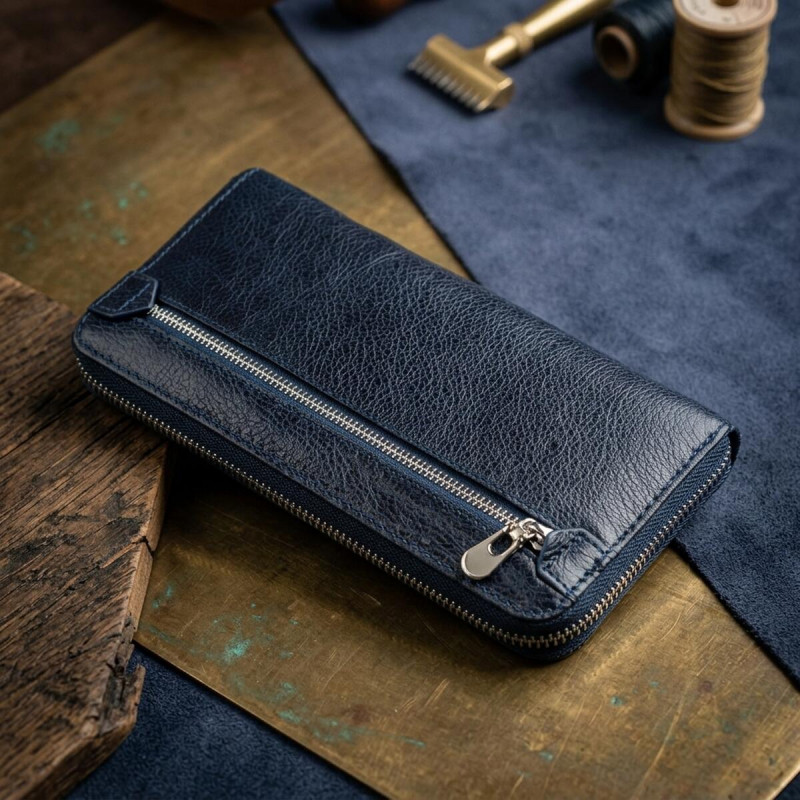 Вертикальный женский кошелек-клатч ST Leather Синий