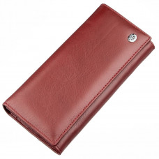 Вместительный женский кошелек ST Leather Темно-красный