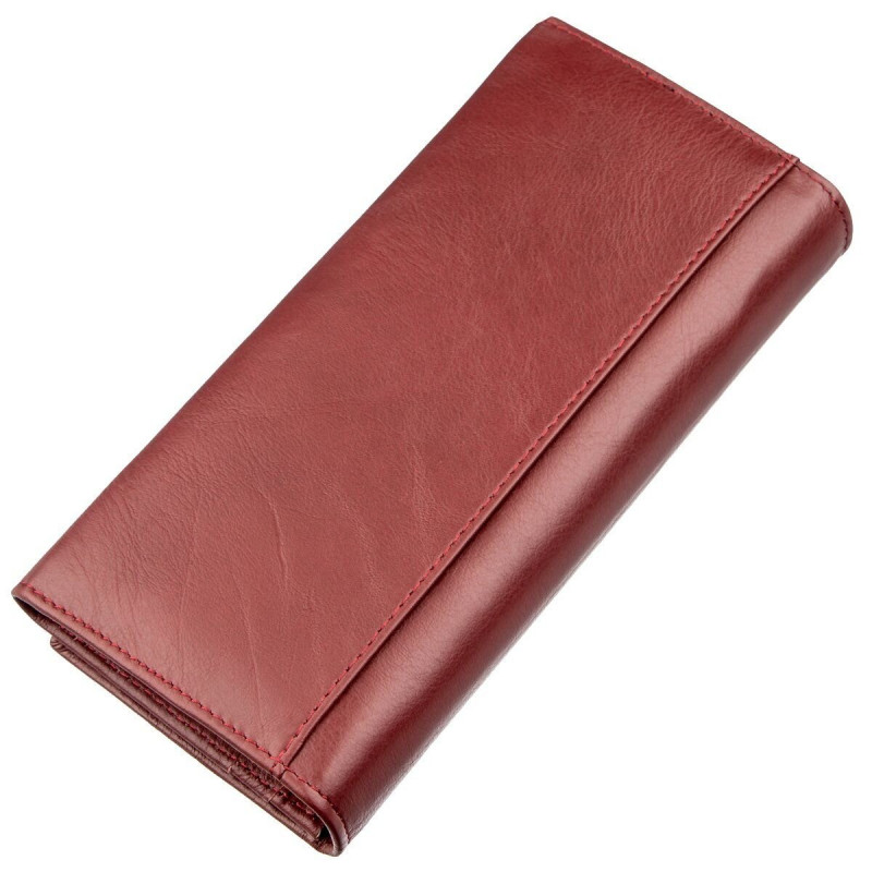 Вместительный женский кошелек ST Leather Темно-красный