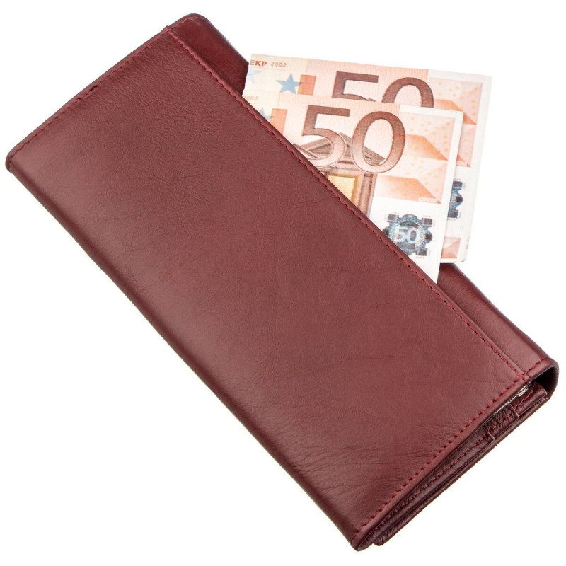 Вместительный женский кошелек ST Leather Темно-красный