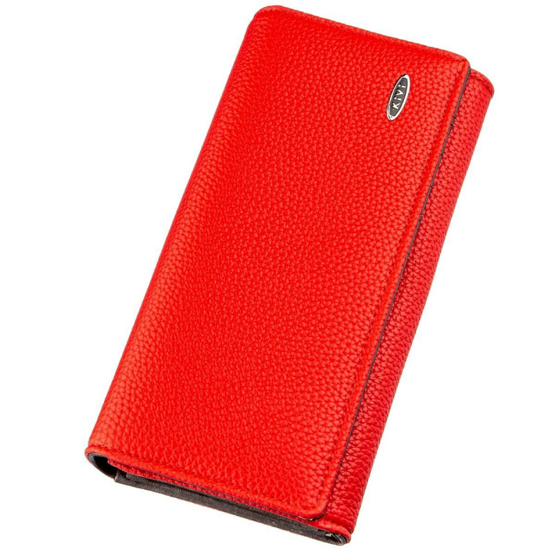 Кошелек женский из зернистой экокожи KIVI Красный