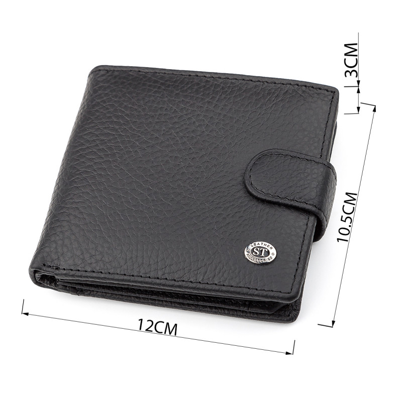 Мужской кошелек ST Leather (ST) кожаный Черный