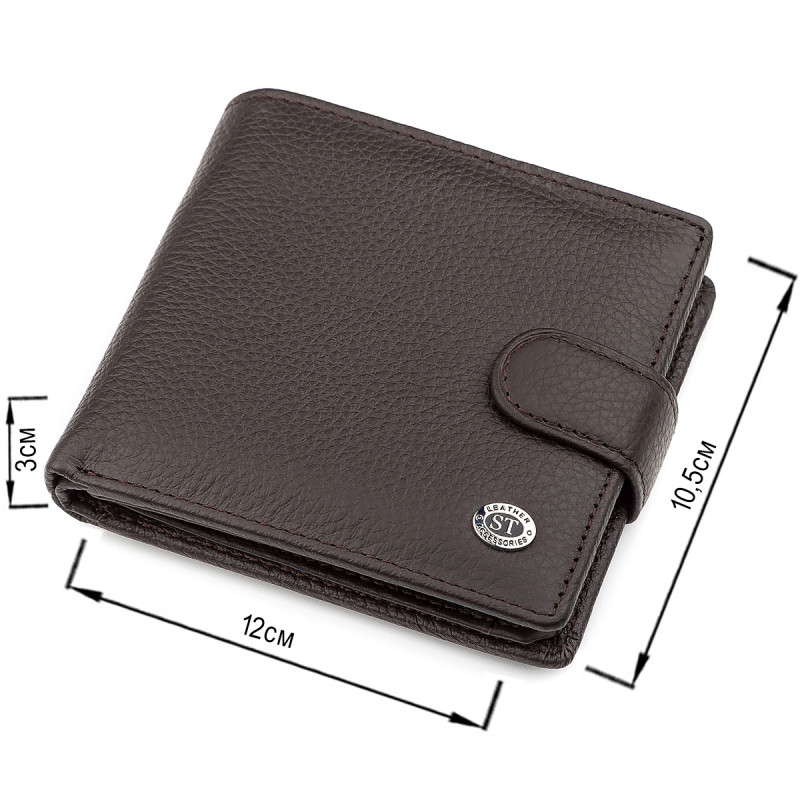Мужской кошелек ST Leather (ST) функциональный Коричневый