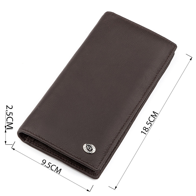 Мужской купюрник ST Leather (ST) функциональный Коричневый