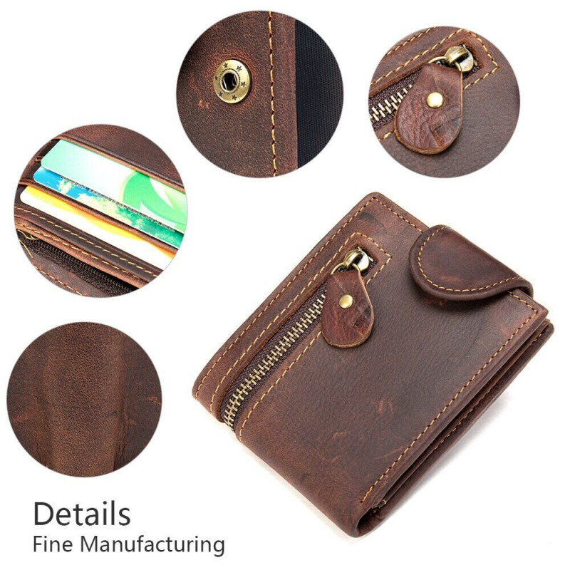 Тонкое мужское портмоне матовое Vintage Коричневое