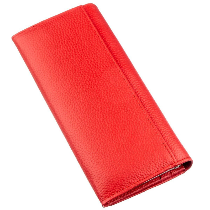 Яркий женский кошелек на кнопке ST Leather Красный