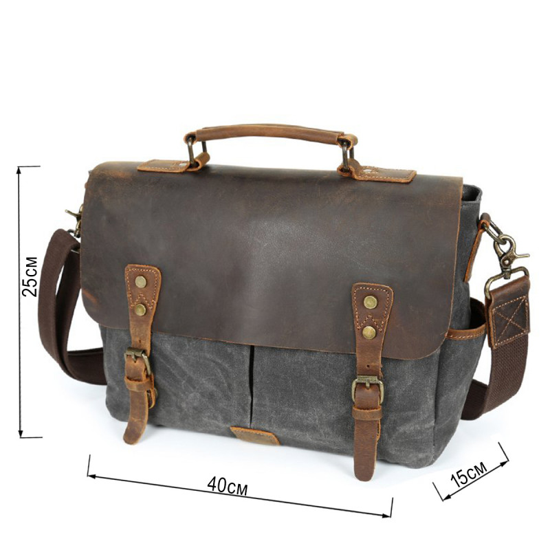 Портфель текстильный Vintage Cерый