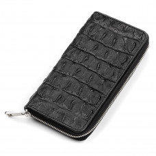 Кошелек-клатч CROCODILE LEATHER из натуральной кожи крокодила Черный