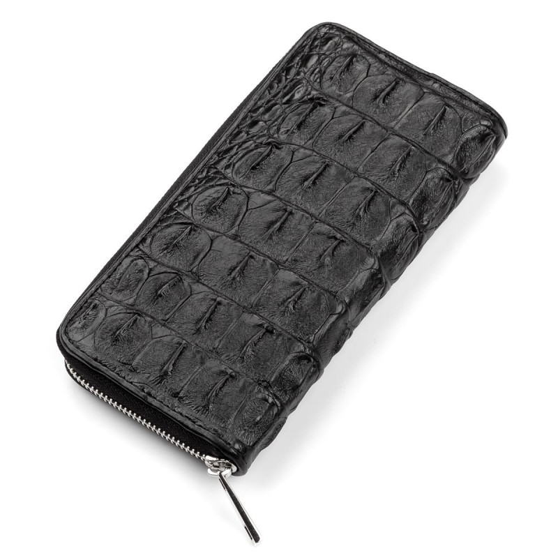 Кошелек-клатч CROCODILE LEATHER из натуральной кожи крокодила Черный