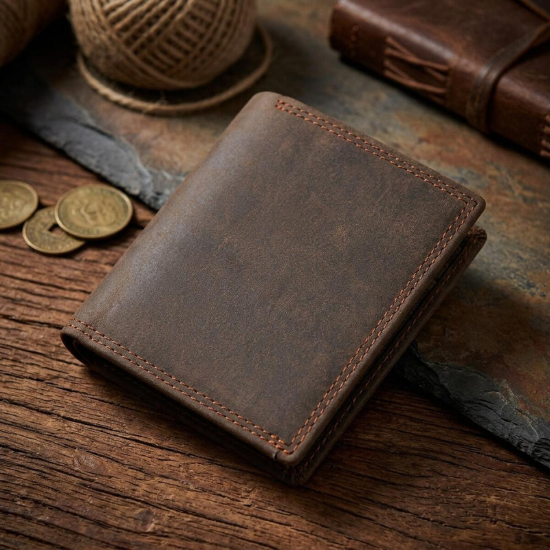 Гаманець чоловічий Vintage вінтажний стиль Коричневий