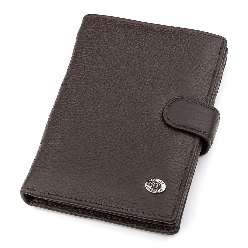 Мужской кошелек ST Leather (ST) вертикальный Коричневый