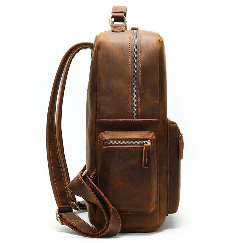 Рюкзак винтажный для ноутбука Vintage кожаный Коричневый